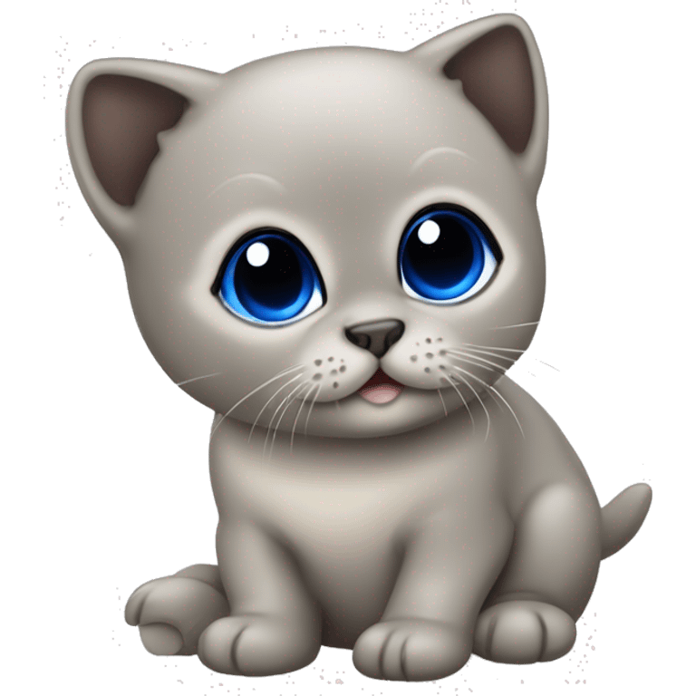 Seal colorpoinb kitten with brown nose nose and royal blue eyes emoji