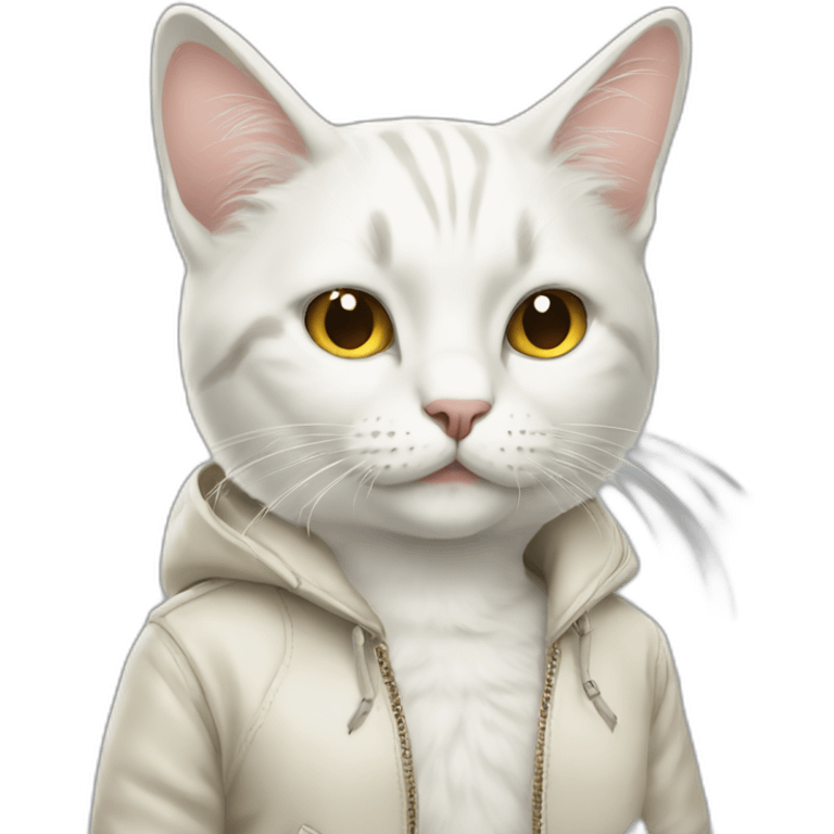 Off white fashionable cat emoji