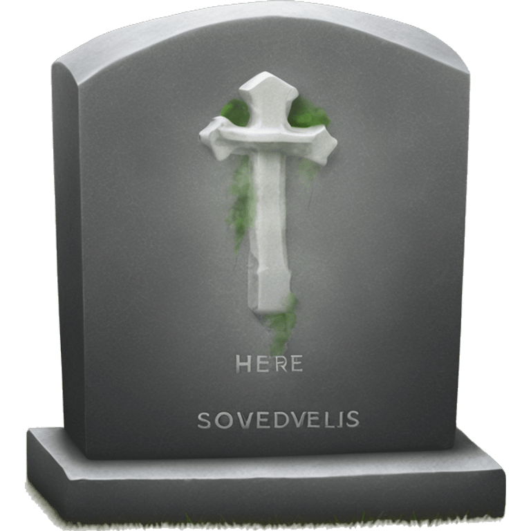 gravestone that says here lies SmokeDevil emoji