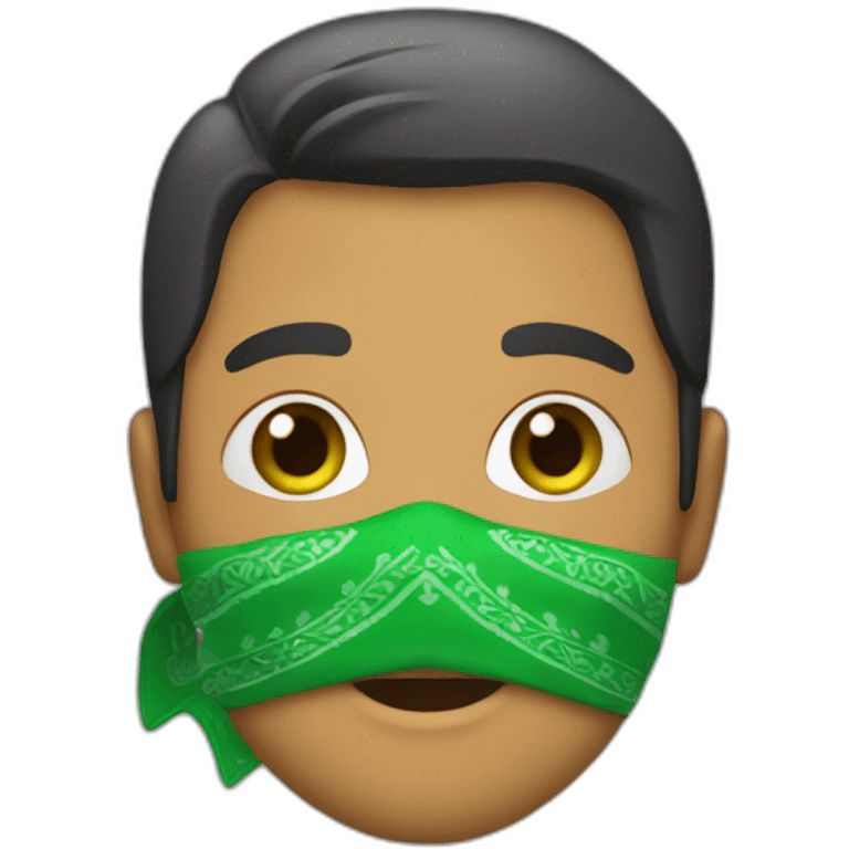 a person with a green bandana on his face emoji