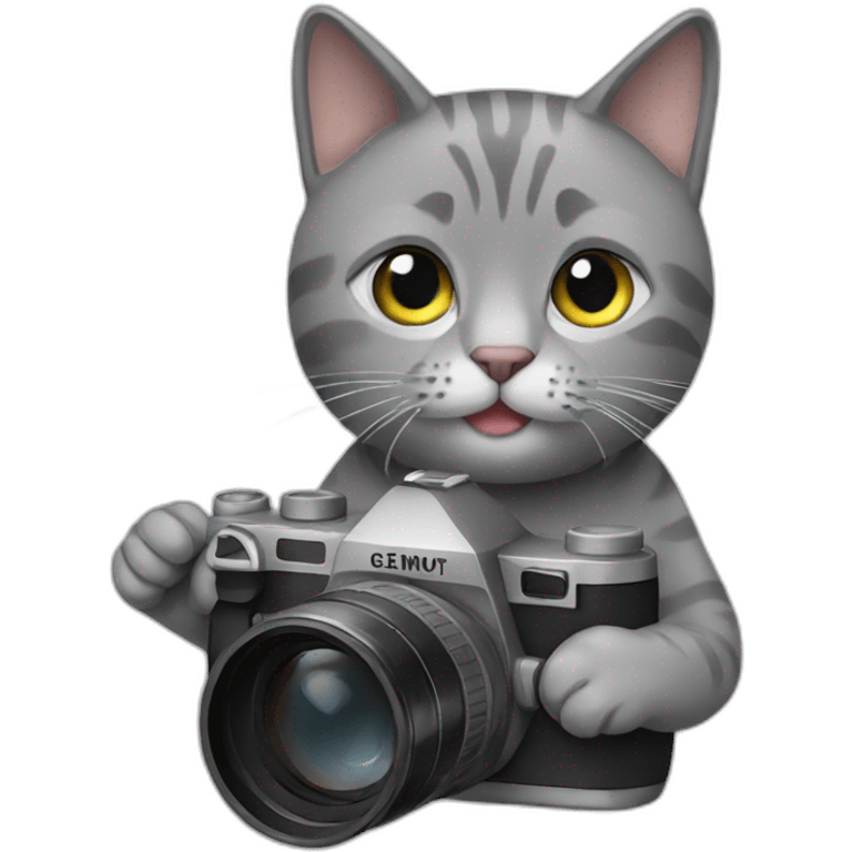 Grey cat photographer emoji