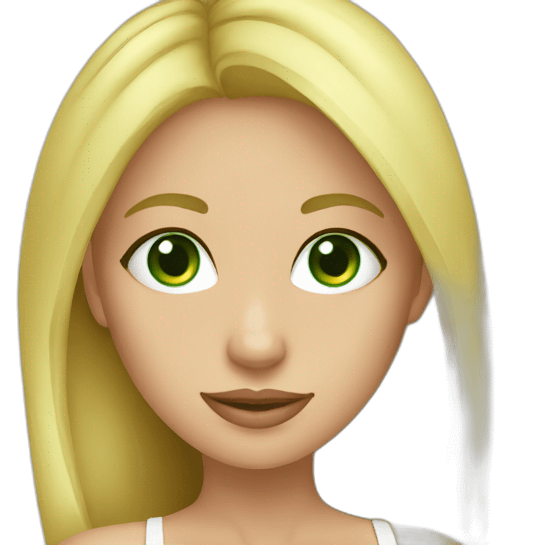 blond girl green eyes bikini emoji