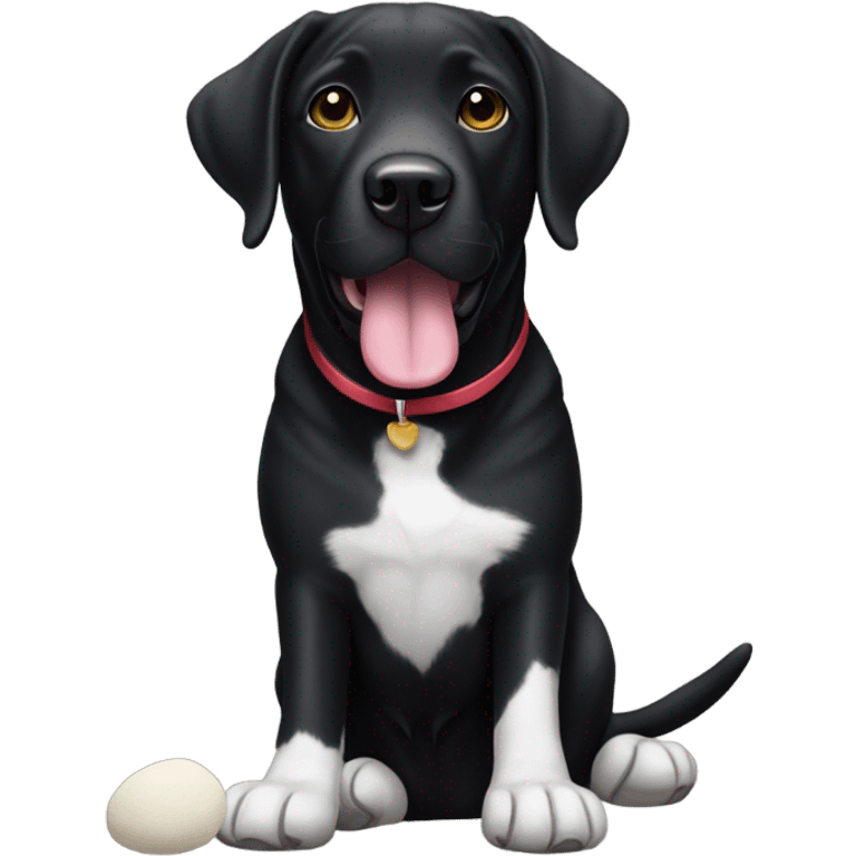 Black lab with white socks emoji