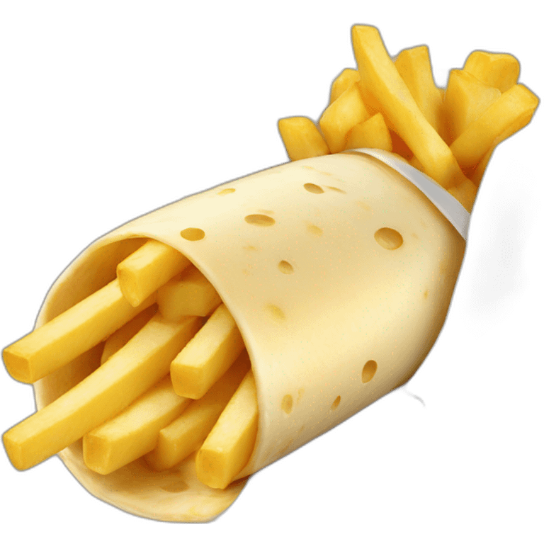 cheese sauce and fries in a burrito emoji