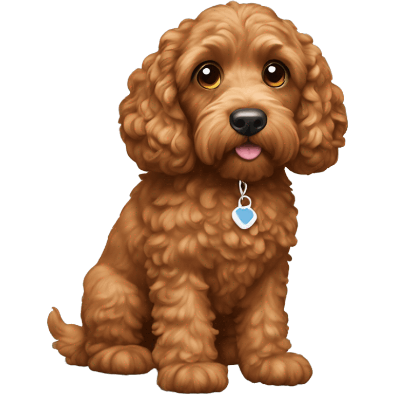 brownish orange cockapoo dog with white feet emoji