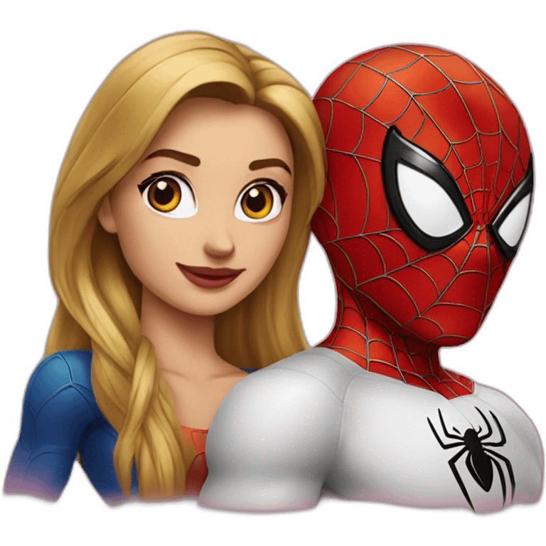 Spiderman femme avec Spiderman homme emoji