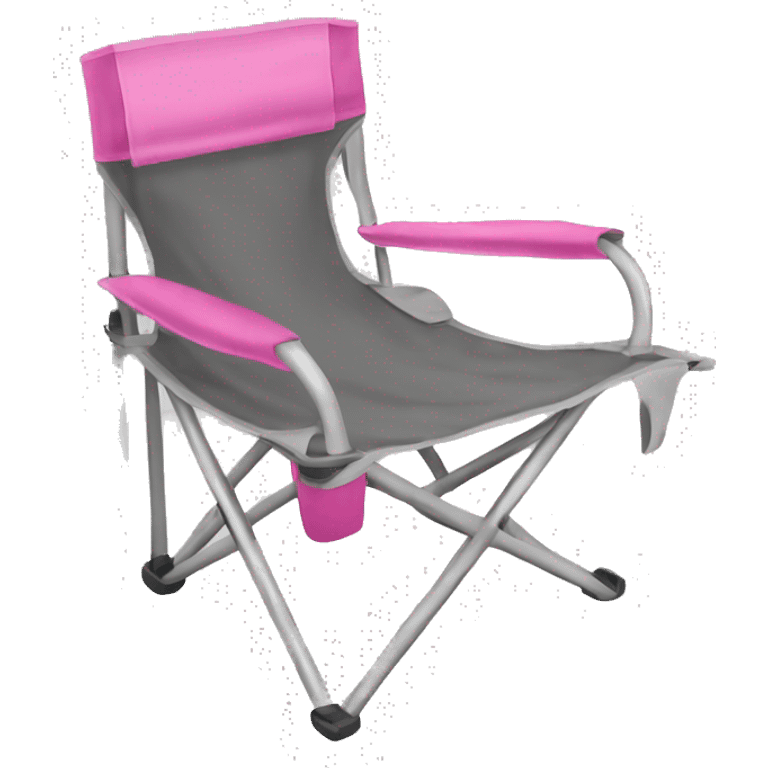 Realistic camping pink and gray campingn chair lisolated. emoji