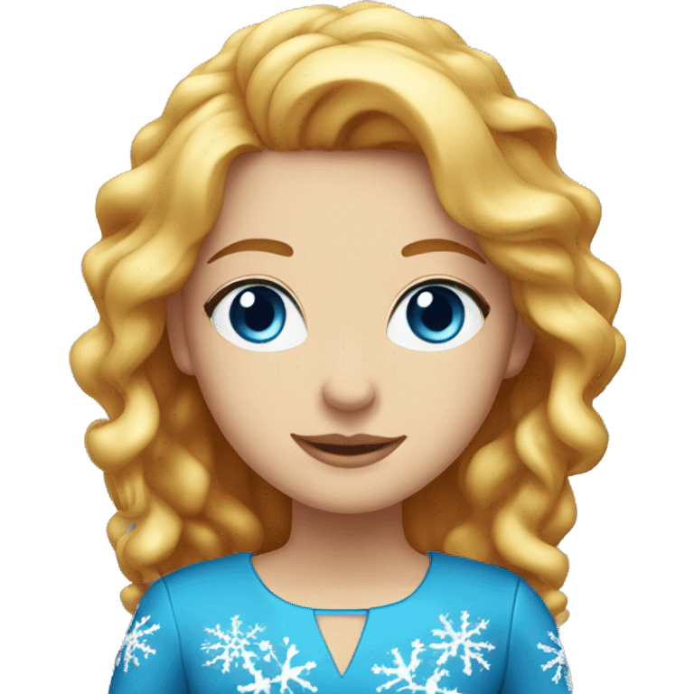 Blonde and red hair with blue eyes in Christmas dress emoji