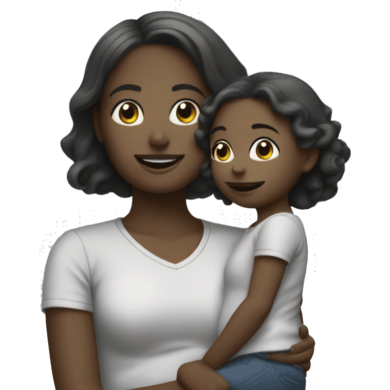  Mommy and her daughter bonding in greyscale emoji