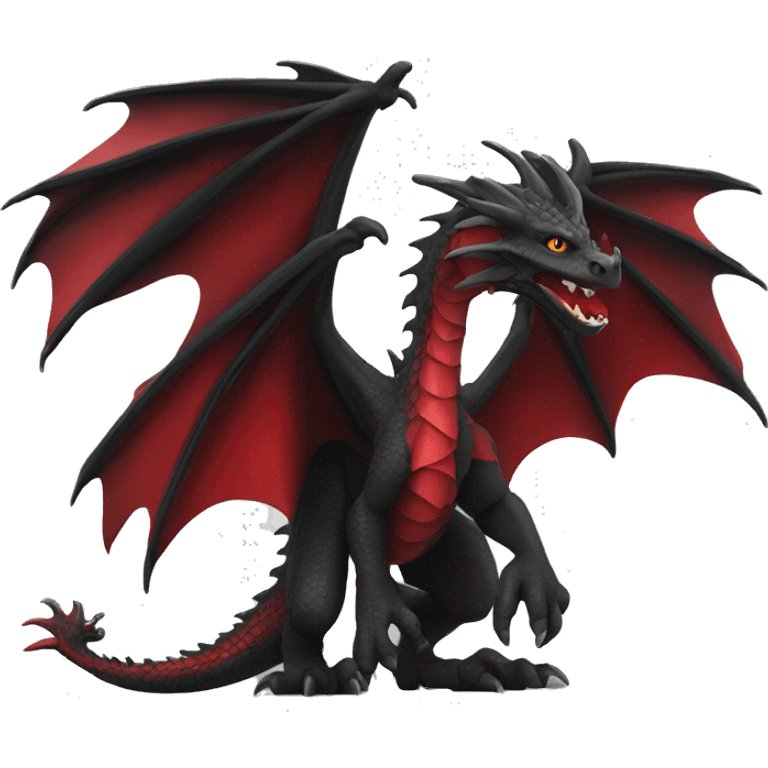 Dragon noir et rouge  emoji