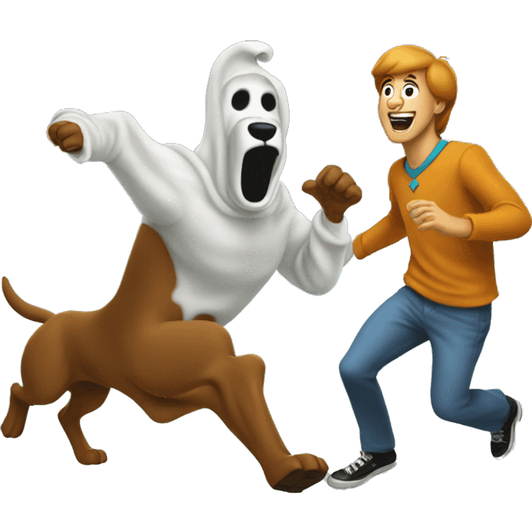 Scooby doo running from a ghost emoji