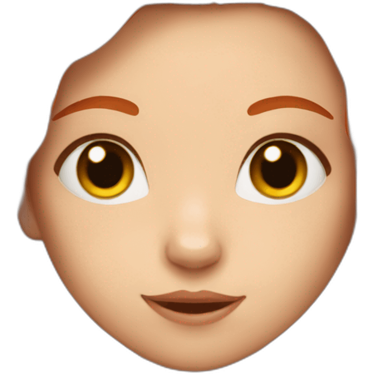 Girl with red hair and mixed black-orange cat emoji