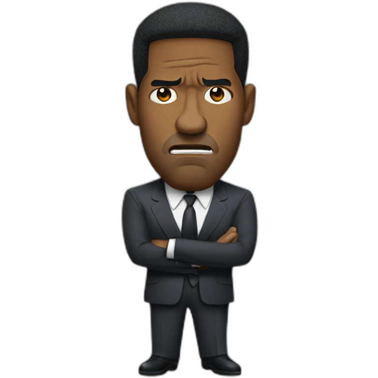 Denzel Washington angry cartoon wearing suit emoji