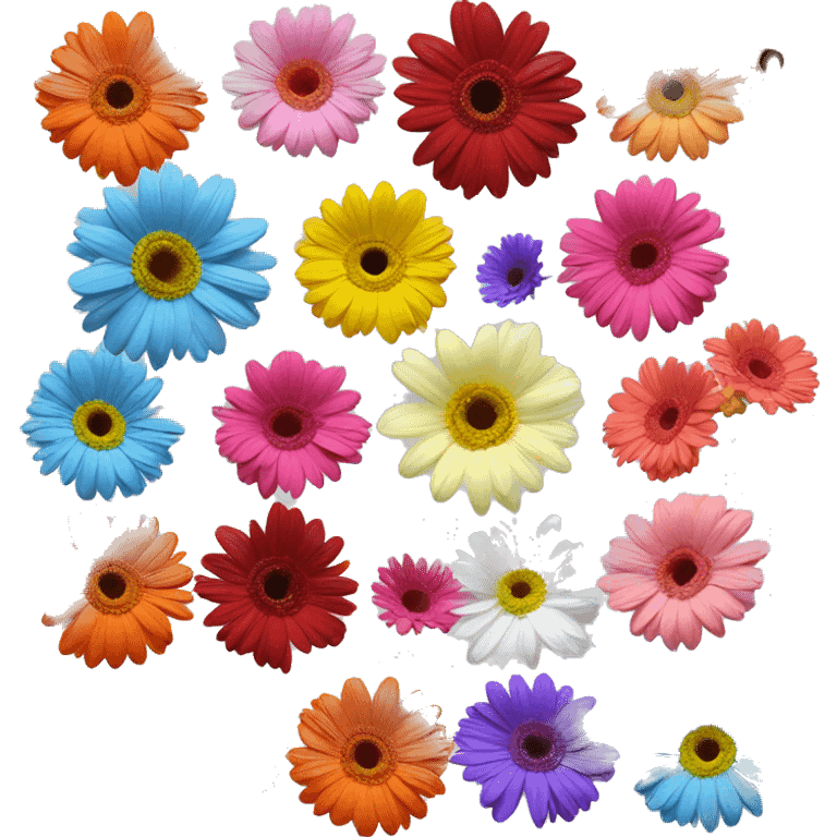 6 different colors gerberas  emoji