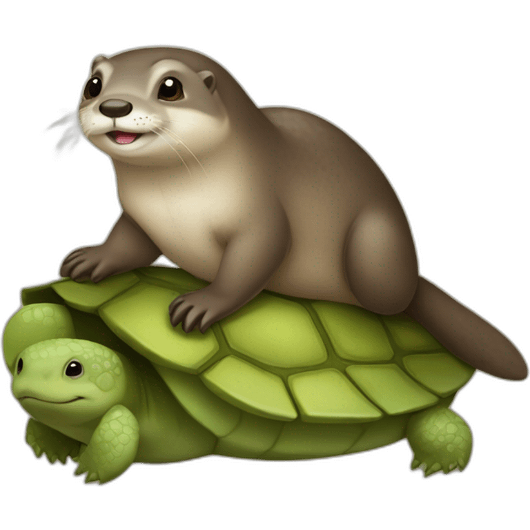 Loutre sur une tortue  emoji