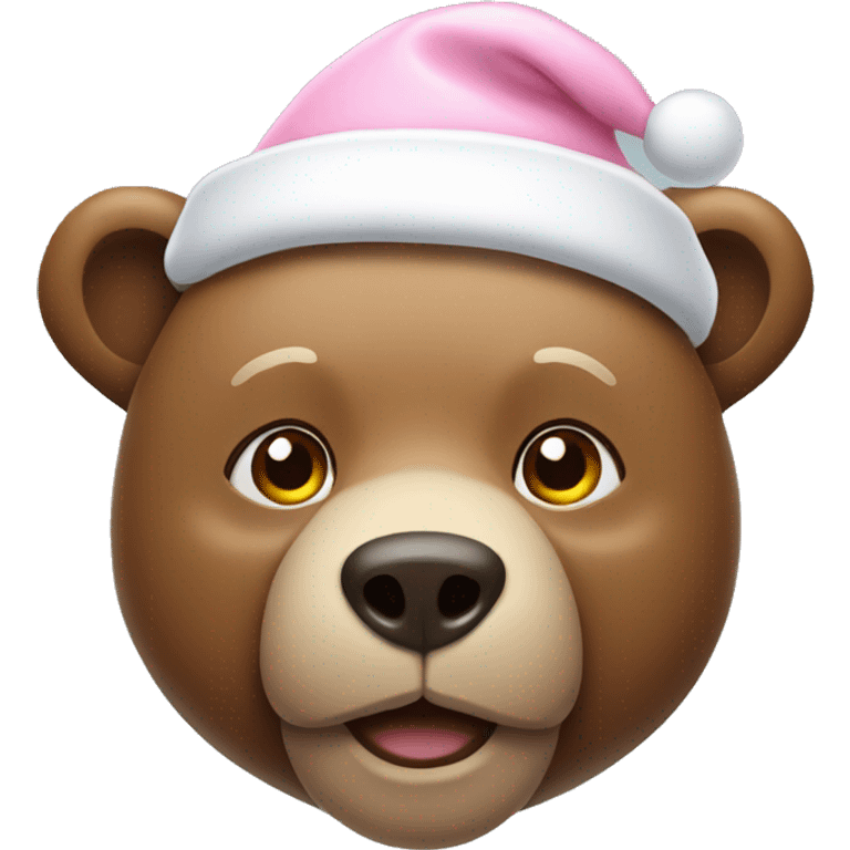 bear with light pink santa hat emoji