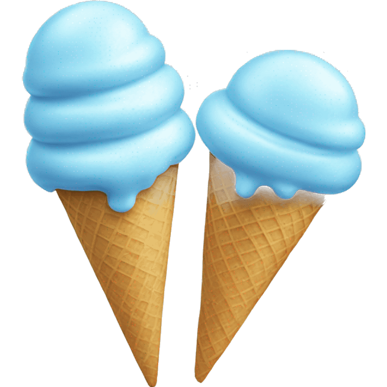 Aesthetic realistic light blue icecream  emoji