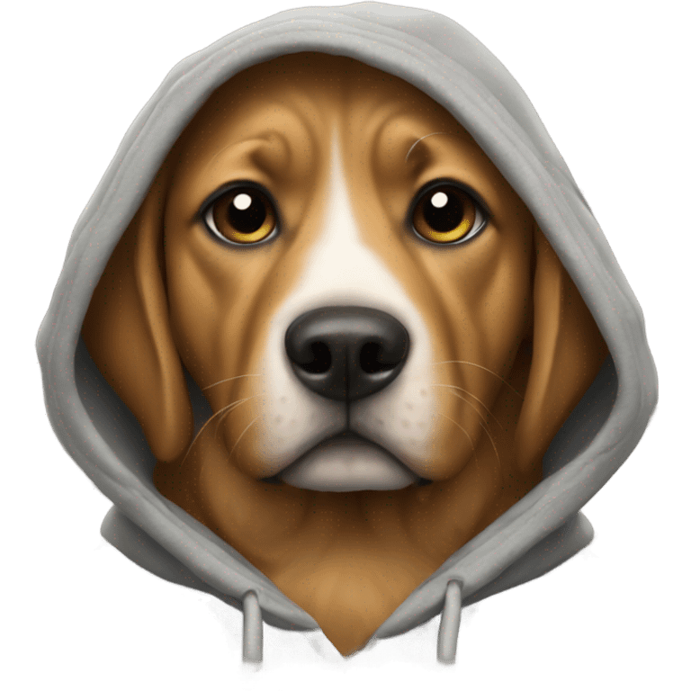 Dog wearing hoodie emoji