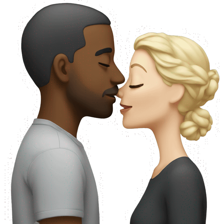 White Couple kissing  emoji