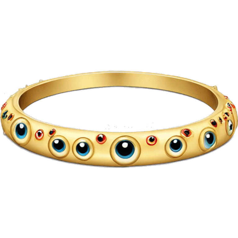 very thin gold bangle ring studded with eyeballs emoji