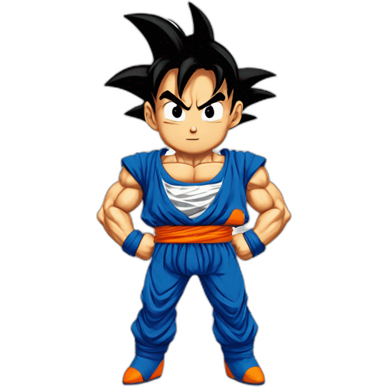 Goku with a shirt saying stfu emoji