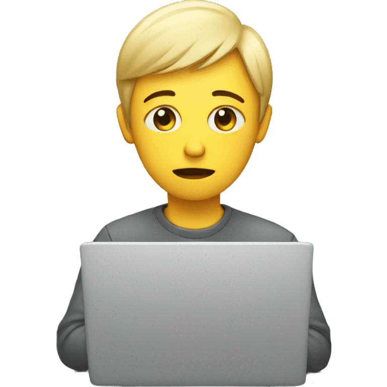 sad person with laptop emoji