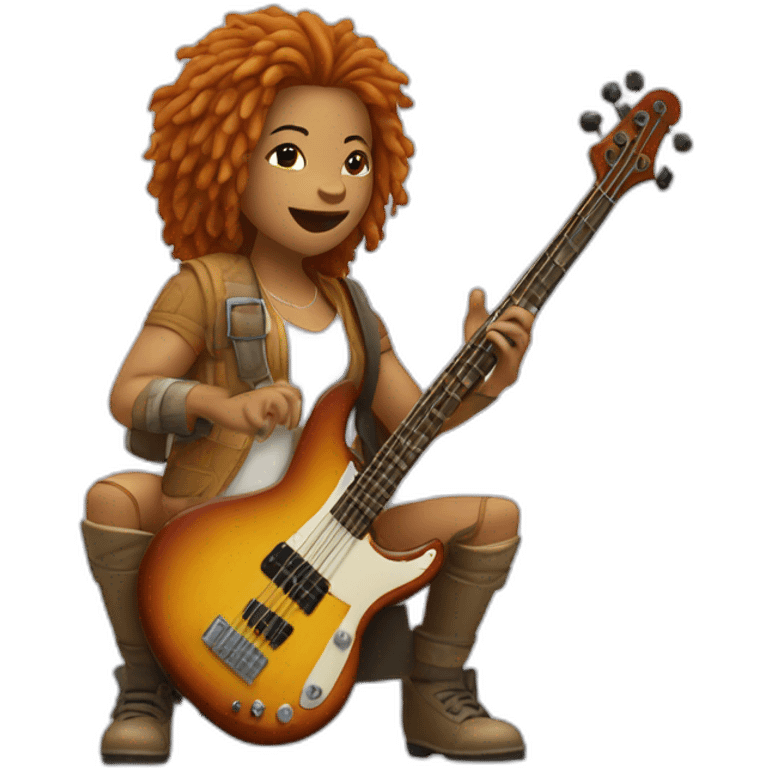 Leelou of thé 5th element playing basse guitar emoji