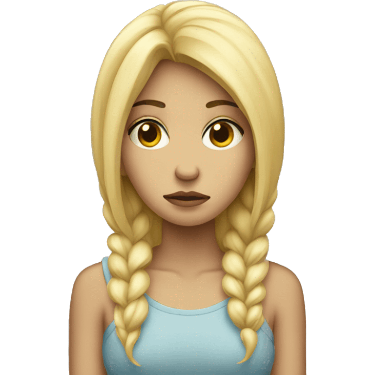 Sad blonde girl emoji