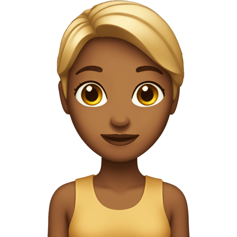 caramel skin womanwith straight  emoji