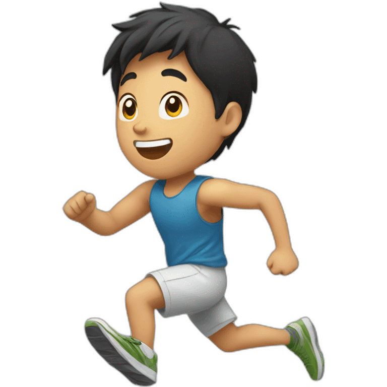 asian boy running fast emoji