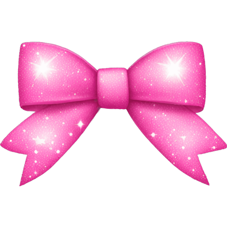 a pink bow with sparkles  emoji