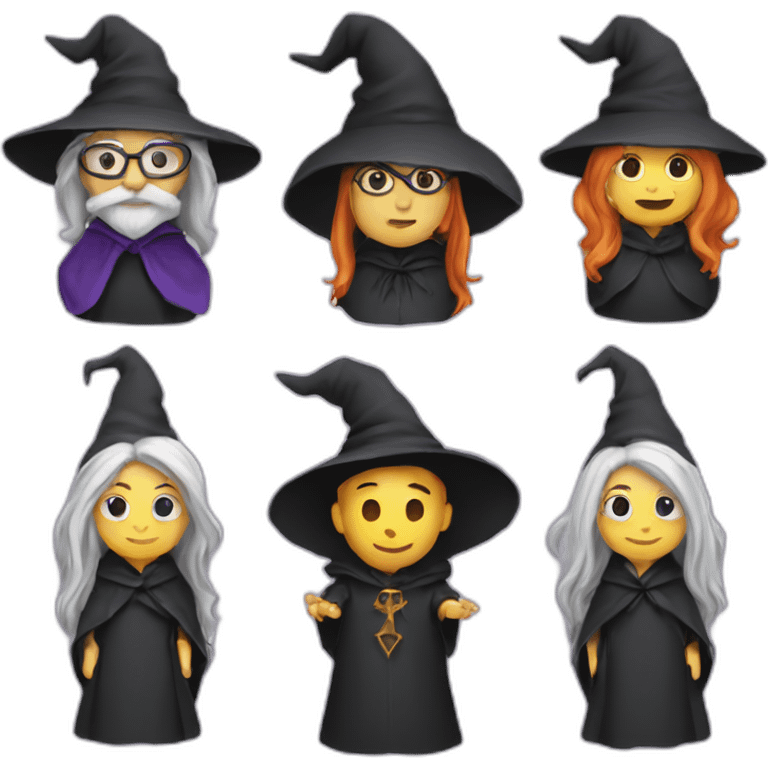 Witch and wizard computers emoji