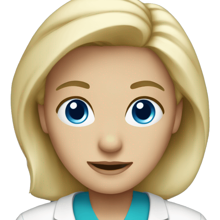 Blonde doctor with blue eyes emoji