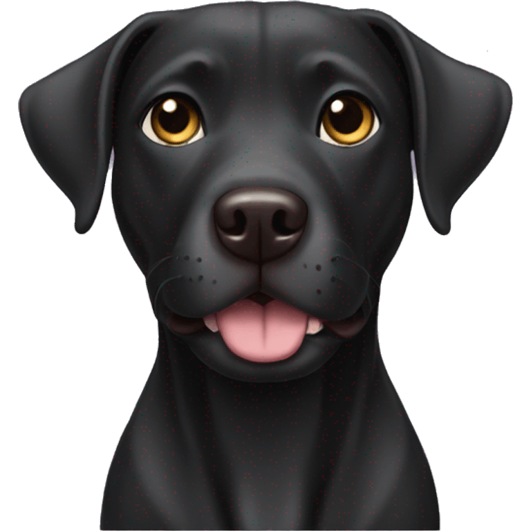 Black Labrador pit bull mix dog emoji