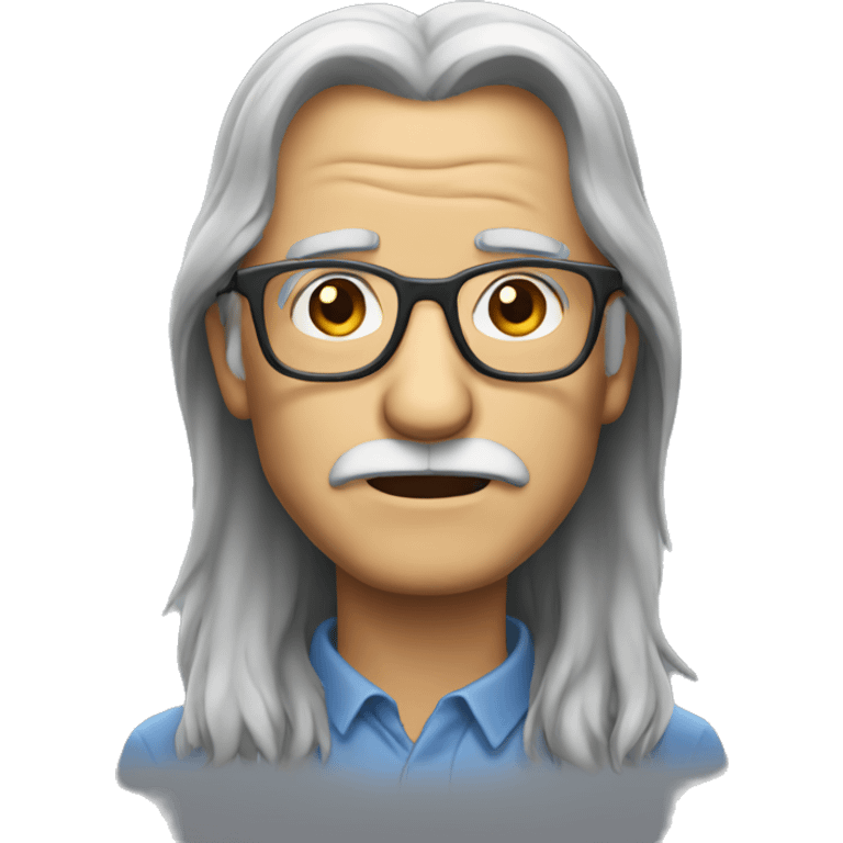 glasses old man long hair no mustache emoji