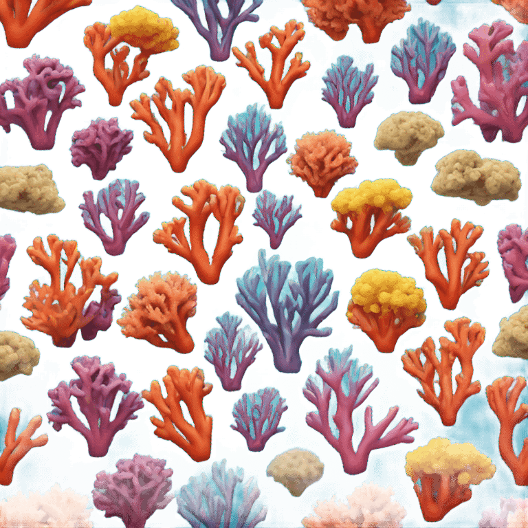 Colorful ocean Coral reef in a the shape of a heart emoji