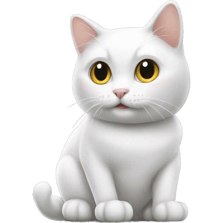 White cat bu building emoji