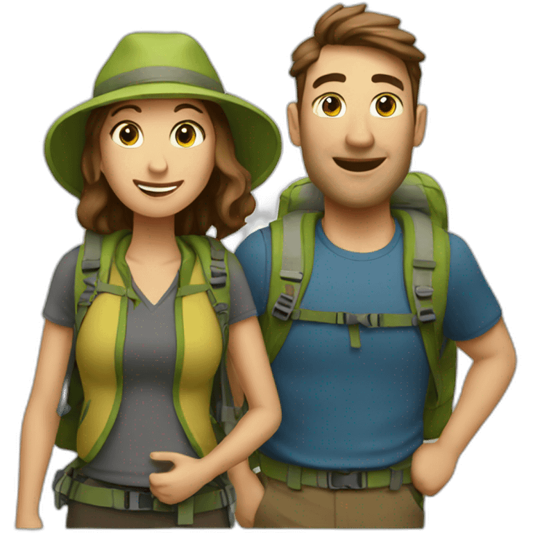 couple trekking emoji