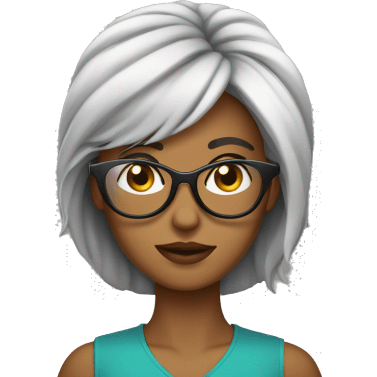 MULHER CABELO LISO oculos emoji