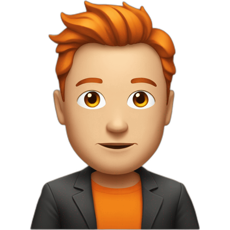 elon musk with orange head emoji