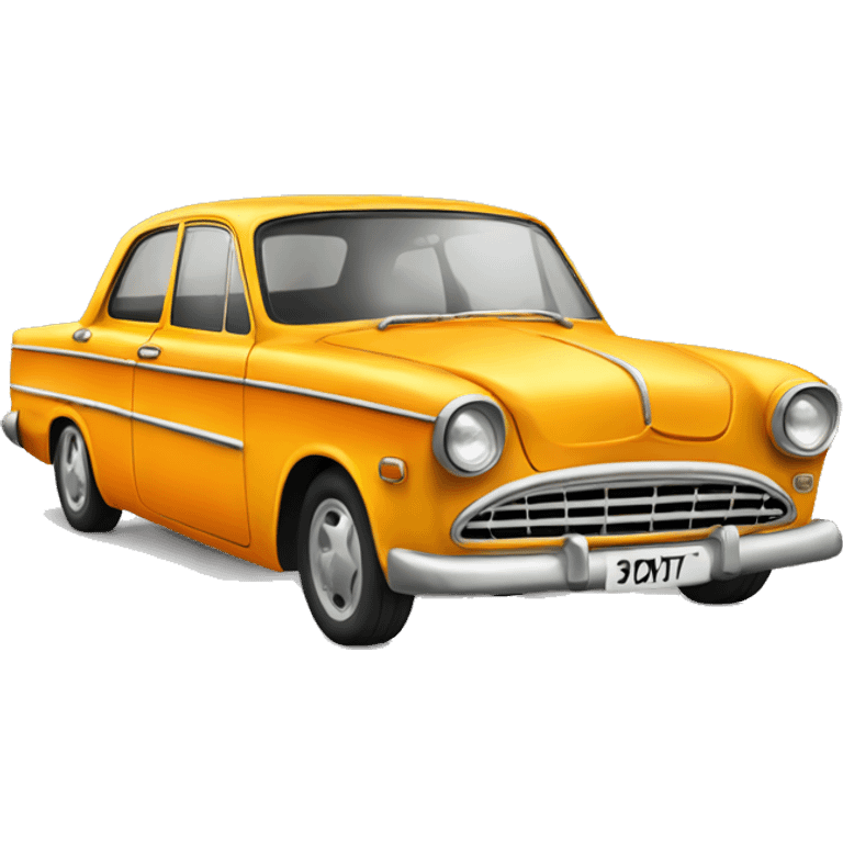 old car in yellow-orange color emoji