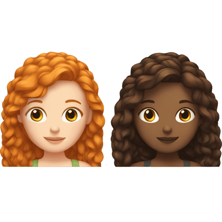 Ginger and brunette girls emoji