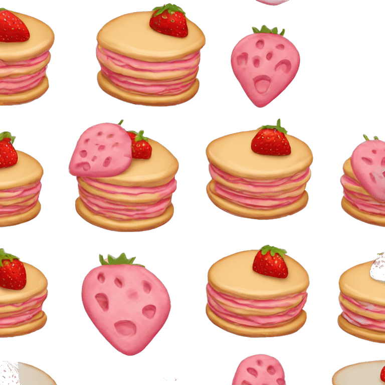 Light pink strawberry pancakes  emoji