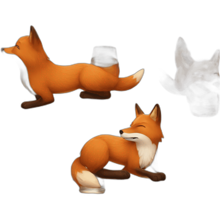 Fox drinking whisky emoji