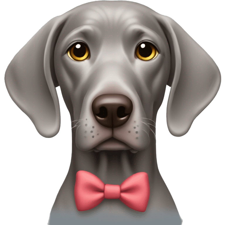 Weimaraner with bow emoji