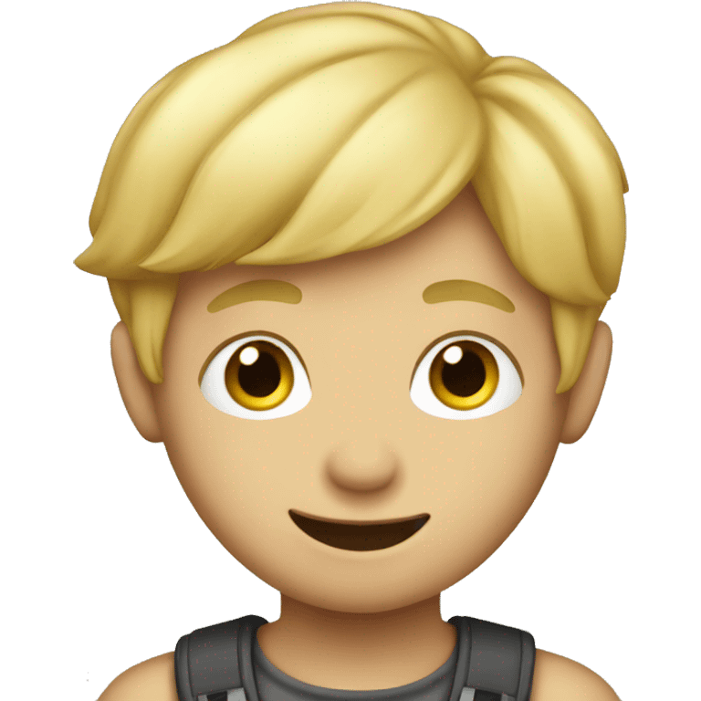 blond boy  enjoy playing  emoji