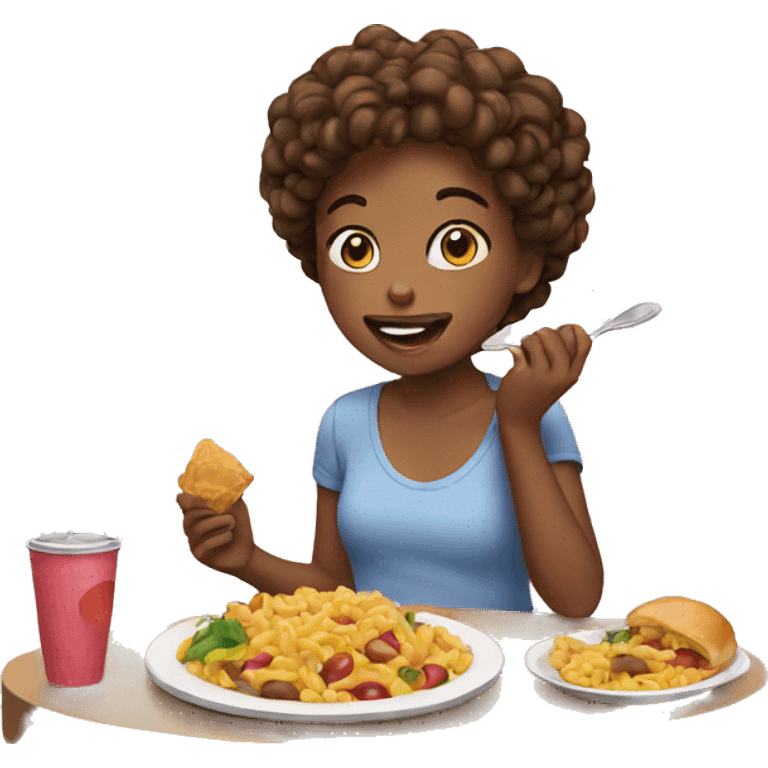 girl eating food emoji