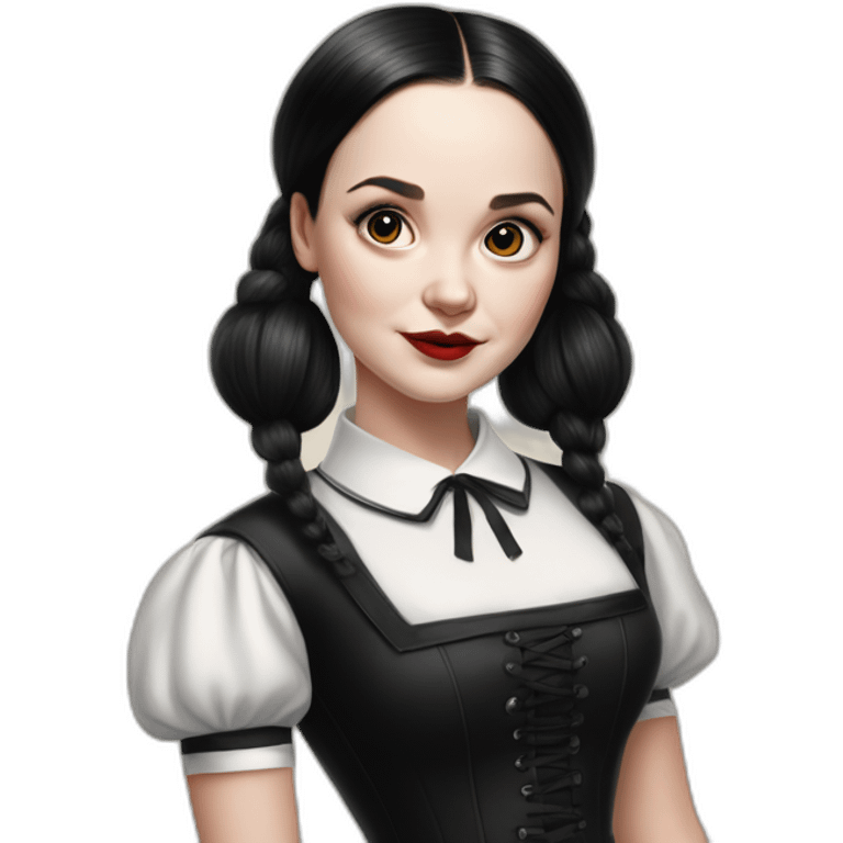 wednesday adams pinup hyperrealistic emoji