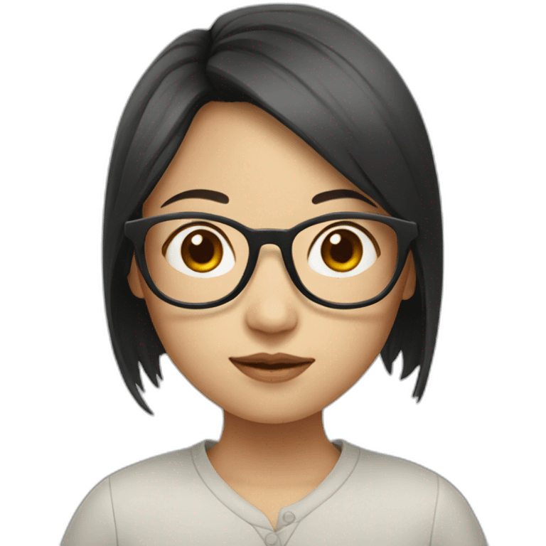 Asian girl with glasses emoji