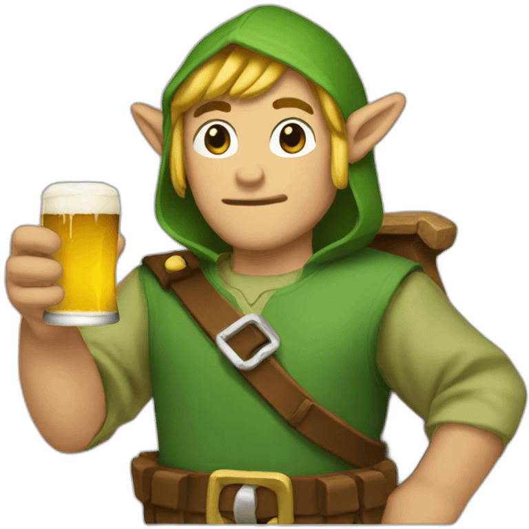 Link-drinking-beer emoji